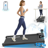 PACEROCKER Walking Pad Treadmill with 12% 9-Level Auto Incline, Under Desk Treadmill for Home with Hiking Mode, 400+ lbs Capacity, HI-RES AUDIO Bluetooth Speaker