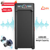 TRAILVIBER Walking Pad Treadmill with 12% 9-Level Auto Incline, Under Desk Treadmill, 450 lbs Capacity, RGB LED Screen, HI-RES AUDIO Bluetooth Speaker