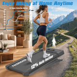 PACEROCKER Walking Pad Treadmill with 12% 9-Level Auto Incline, 450 lbs Capacity Bluetooth Speaker Under Desk Treadmills for Home Hiking, 5 MPH