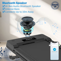 PACEROCKER Walking Pad Treadmill with 12% 9-Level Auto Incline, 450 lbs Capacity Bluetooth Speaker Under Desk Treadmills for Home Hiking, 5 MPH, Grey Black