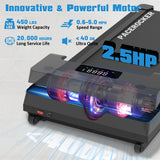 PACEROCKER Walking Pad Treadmill with 12% 9-Level Auto Incline, 450 lbs Capacity Bluetooth Speaker Under Desk Treadmills for Home Hiking, 5 MPH, Grey Black