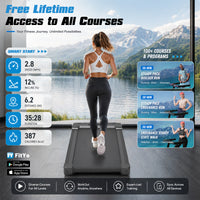 PACEROCKER Walking Pad Treadmill with 12% 9-Level Auto Incline, 450 lbs Capacity Bluetooth Speaker Under Desk Treadmills for Home Hiking, 5 MPH