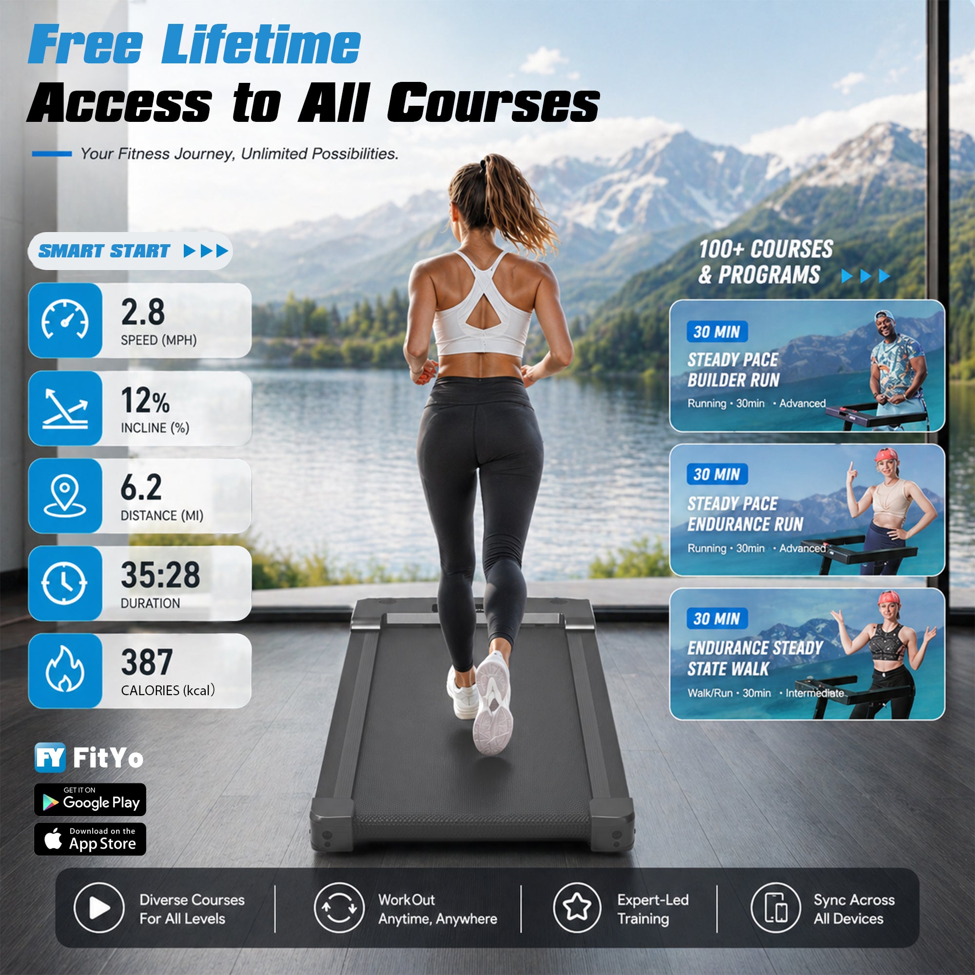 PACEROCKER Walking Pad Treadmill with 12% 9-Level Auto Incline, 450 lbs Capacity Bluetooth Speaker Under Desk Treadmills for Home Hiking, 5 MPH