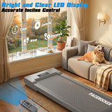 PACEROCKER Walking Pad Treadmill with 12% 9-Level Auto Incline, 450 lbs Capacity Bluetooth Speaker Under Desk Treadmills for Home Hiking, 5 MPH