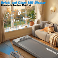 PACEROCKER Walking Pad Treadmill with 12% 9-Level Auto Incline, 450 lbs Capacity Bluetooth Speaker Under Desk Treadmills for Home Hiking, 5 MPH